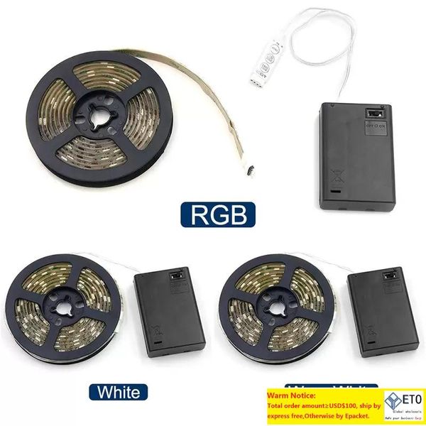 DHL Batteriebetriebener LED-Streifen SMD 50 cm 1 m 2 m warmweiß kaltweiß RGB wasserdicht flexible LED-Streifen-Lichterkette