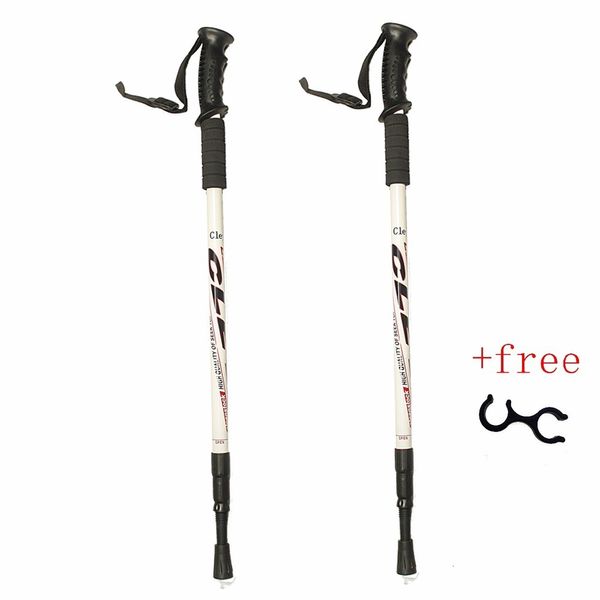 Trekking -Poles 2pcspair 135 cm Aluminium Außen -Wanderwanderung Anti -Stoßstangen Teleskope Klettern Ultraleichte Canes 221203