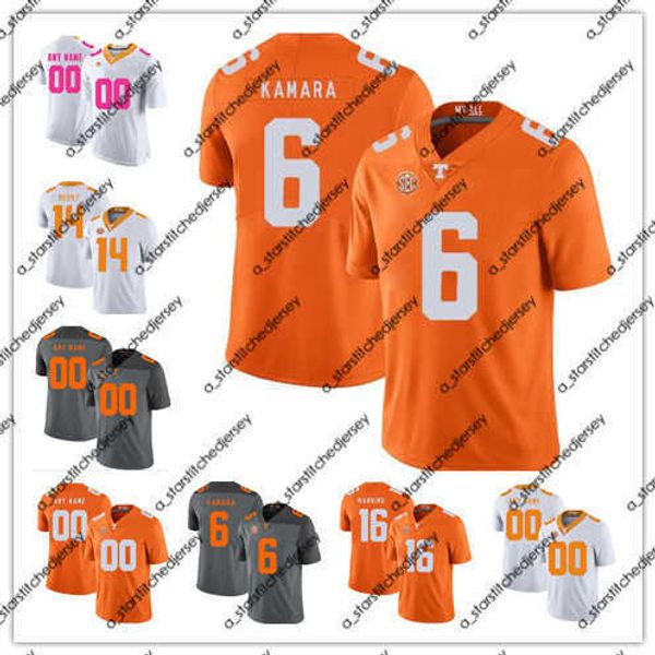 American College Football Wear Custom Tennessee Volunteers #6 Alvin Kamara 16 Peyton Manning 1 Jason Witten 14 Eric Berry 2019 NCAA Football Vols Jersey Orange Grau W
