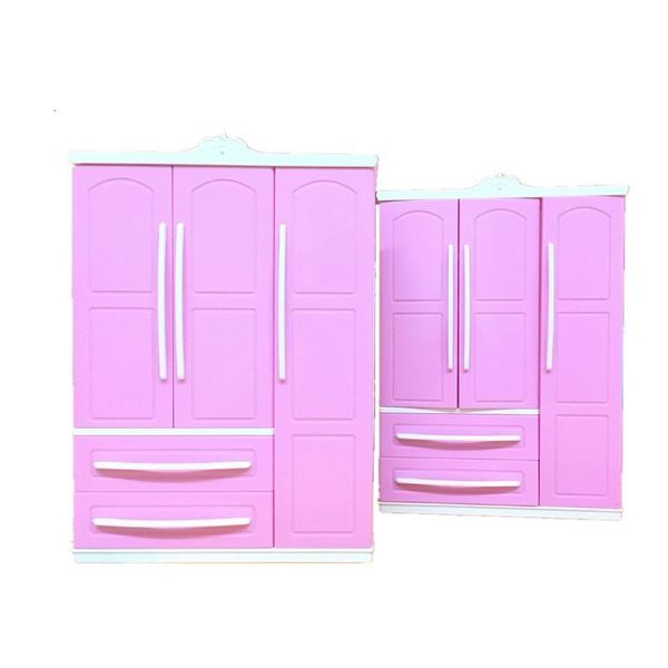 Kitchens Play Food Threedoor Pink Modern Wardrobe Play set for Barbi Furniture Can Put Shoes 221202