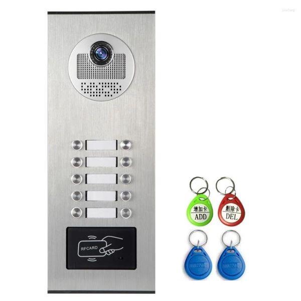 Videocitofoni RFID Unlock Edificio residenziale multipiano professionale con citofono diretto 10 pulsanti Campanello cablato per esterni