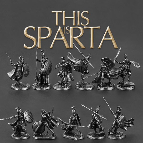 Oggetti decorativi Figurine 1pcs Antica Roma Spartana Soldati Miniature Soldatini in metallo vintage Modello Statua Ornamento desktop Regalo 221203