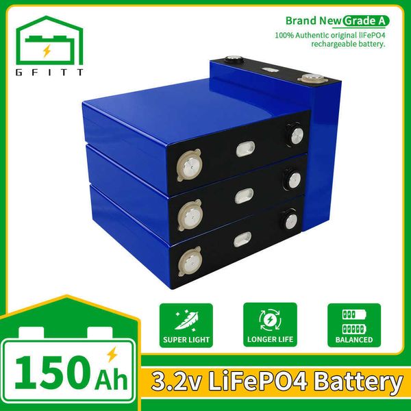 4-32PCS NUOVO 3.2V lifepo4 150Ah batteria batteria ricaricabile fai da te per auto da turismo elettrica RV Cella solare EU US Esenzione fiscale