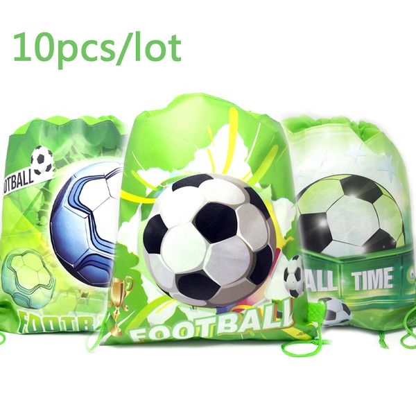 Embrulho de presentes 10pcs/lote de feliz aniversário eventos de festa meninos filhos favores tema de futebol time mochila chá de bebê decorar bolsas de gente de luto de futebol 221202