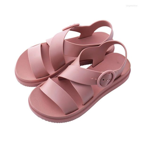 Sandali a rete rossa scarpe stivali da pioggia stivali di plastica estate spessa spesso non slip dance piatto studentesco spiaggia shoessandals