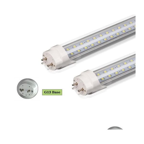 Led-Röhren Led T8-Röhren Zweireihig 2Ft 3Ft 4Ft Lichter 18W 28W 36W Smd2835 Leuchtstofflampen Lampen Transparent Er Drop Lieferung Bbs Otakj