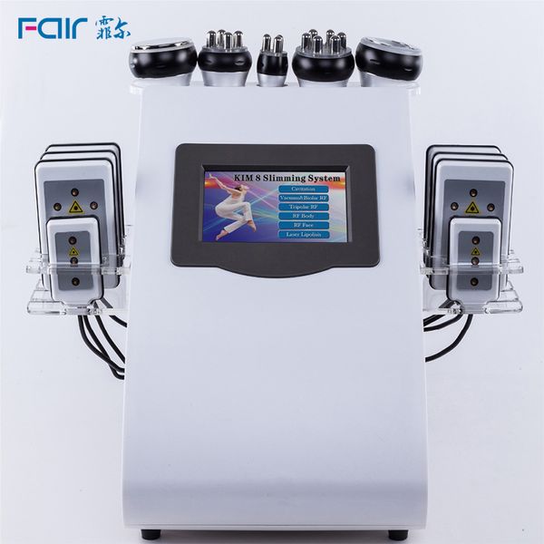 Preço de fábrica LIPOSUÇÃO DE LIPOLASER 40K 80K MACHINA DE SLAMING Cavitação Vacuum RF Laser Pads Anti-envelhecimento Body Scultping Burner Salom Equipamento com 5 alças