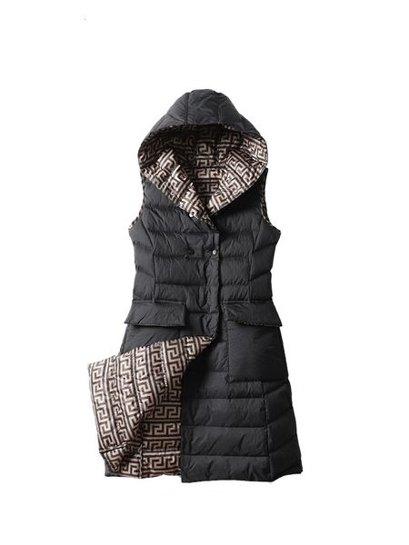 Gilet da donna Bang Gilet lungo con cappuccio Ultra Light Gilet femminile senza maniche antivento leggero Gilet caldo 221202