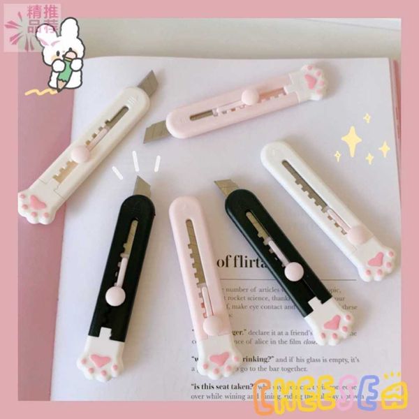 Kawaii Mini Pocket Cat Paw Art Allzweckmesser Express Box Messer Papierschneider Basteln Verpackung Nachfüllbare Klinge Briefpapier Großer Ausverkauf