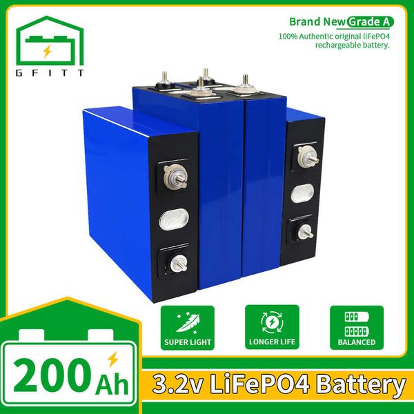 3.2V Lifepo4 Batteria 200AH 16PCS Deep Cycle LFP DIY 12V 24V 48V Batterie Pack per RV Moto Car Golf Cart Esenzione fiscale UE USA