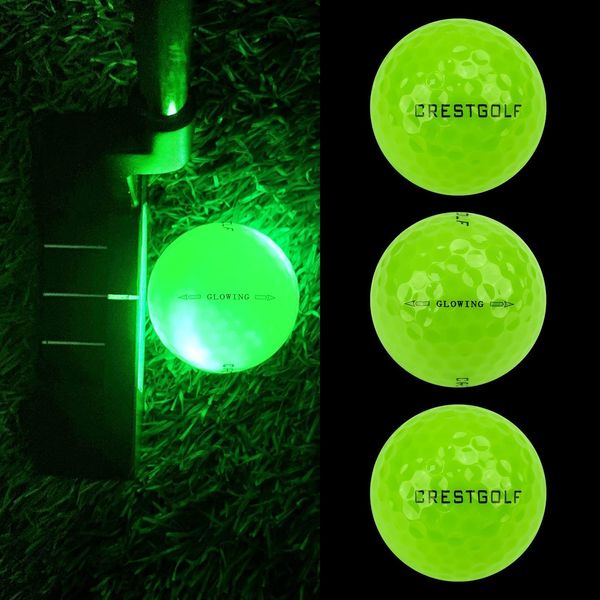 Golf topları crestgolf 4 pcspack su geçirmez LED gece eğitimi için 4 ışık yüksek sertlik malzemesi uygulaması 221203