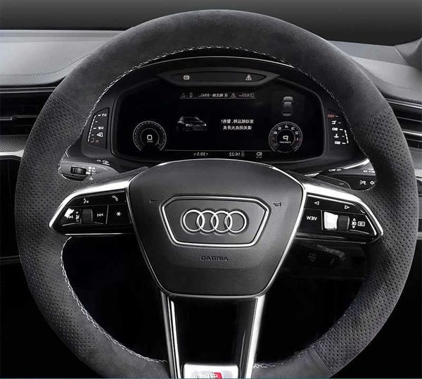 Coprivolante per auto personalizzato in pelle scamosciata per Audi C8 Avant Allroad 2018-2019 K8 2018-2019 S7 2019 Accessori per auto