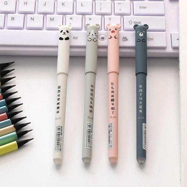 PCSset Kawaii Schwein Panda Maus löschbarer neutraler Stift Schulbedarf Schreibwaren Geschenke mm blau schwarze Tintenstifte für die Schule