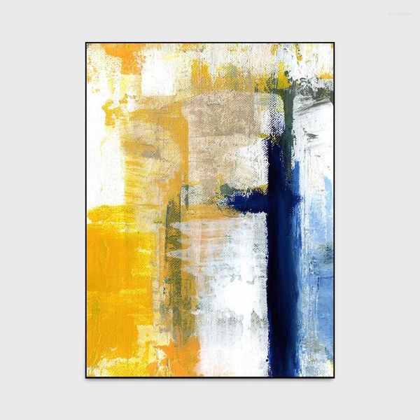 Tappeti Moda moderna astratta pittura a olio giallo brillante blu porta/sedia tappetino soggiorno camera da letto salotto tappeto tappeto decorativo