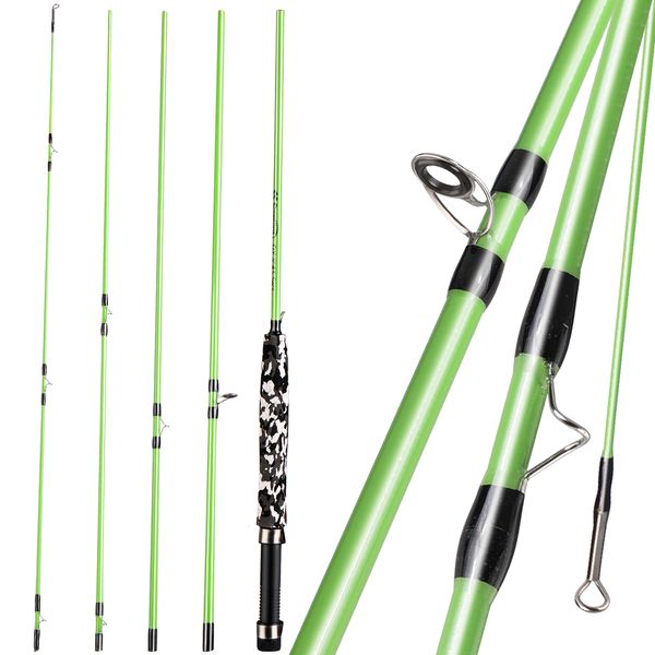 Hastes giratórias Sougayilang Fly Fishing Haste 5 Seções Rod de carbono EVA Grip Fly Fishing Hastes LW 56 Hastes de mosca de água doce para tackle de pesca de salmão 221203