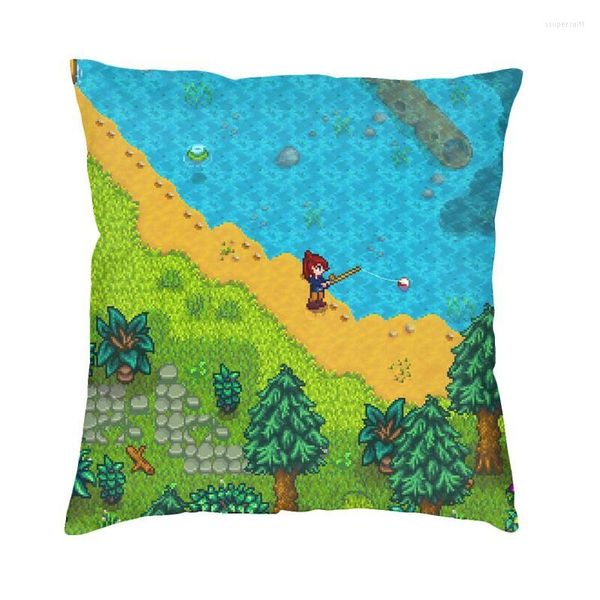 Yastık Stardew Valley Harita Kapağı 45x45cm Ev Dekoru 3D Baskı Video Oyunları Araba Çift Taraflı Yastık Kamaraları