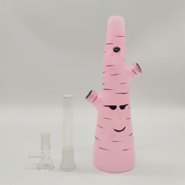 2022 9 Zoll 3D Anime Kaktus Rosa Sortierte Farbe OEM Dickes Glas Bong Wasserpfeife Shisha Becher Tabak Rauchen Bubbler Rauchpfeifen Bongs US-Lager