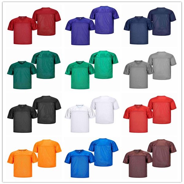 Maglie da football americano vuote per uomo T-shirt Hip-Hop Hipster per adulti Pratica maglia Sport atletici Uniforme Top Taglia S-3XL