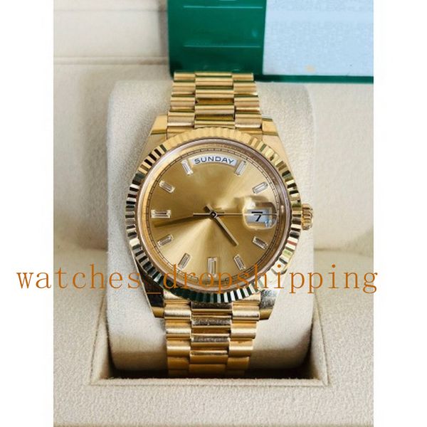 Mens relógio V5 40mm Automático Mecânico 18k Gold Soneco de aço inoxel