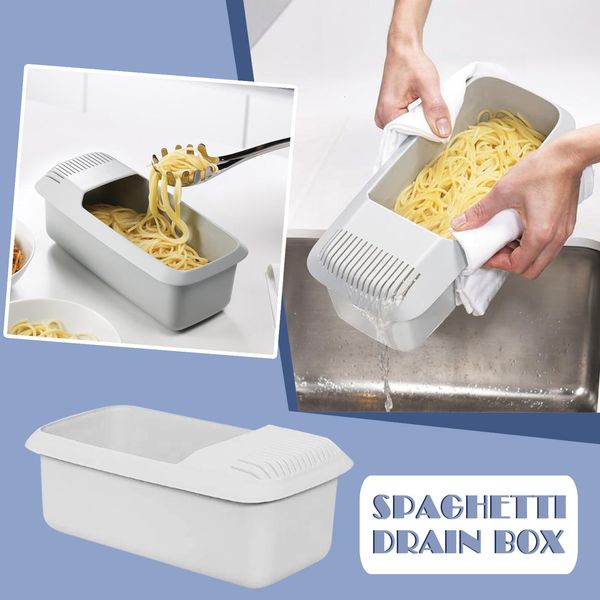 Altro Cucina Sala da pranzo Bar Forno a microonde Cuocipasta con setaccio Pasta resistente al calore Barca a vapore Spaghetti Noodle Scatola da cucina Utensili Accessori da cucina 221203