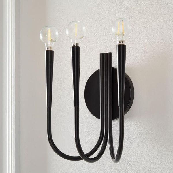 Lampada da parete grande tradizionale lampadina Edison LED Foyer apparecchio per interni illuminazione di lusso oro nero camera da letto portico specchio notte