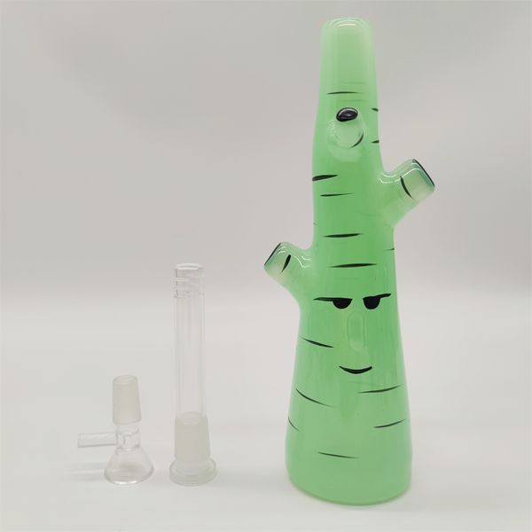 2022 9 Zoll 3D Anime Kaktus Creme Grün Dick OEM ODM Glas Bong Wasserpfeife Shisha Becher Tabak Rauchen Bubbler Rauchpfeifen Bongs US-Lager