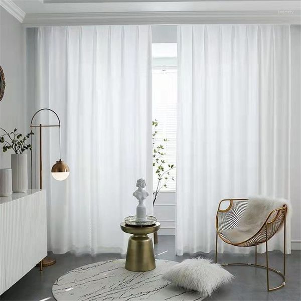 Tenda diamante chiffon filato bianco trasparente ricamo resistente alla ventilazione tessuto decorativo schermo per finestre