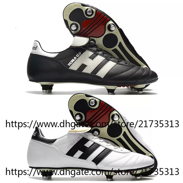 Geschenktüte Qualität Fußballschuhe Copa World Cup SG Fußballschuhe Herren Schwarz Weiß Weiches Leder Bequeme Trainer Fußballschuhe Scarpe Calcio Größe US6.5-11.5