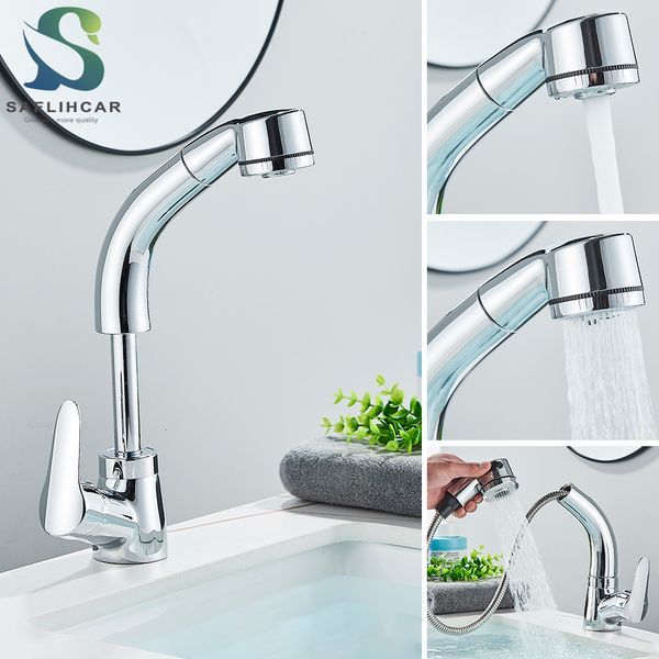 Смесители раковины в ванной комнате черный бассейн вытягивает Spout Single Hander Cold Mixer Taps Lift and Down Kitchen 221203