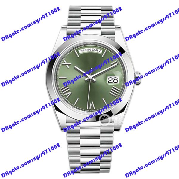 Высококачественные мужские часы 2813 Автоматическая машина M228206 Watch 40 -миллиметровый оливковый зеленый римский циферблат