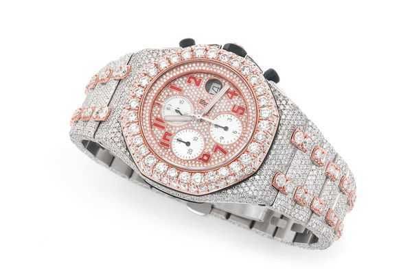 Armbanduhren verkaufen Labor Labor angebautes Diamant Hip Hop Diamond Watch für Männer in 14 Karat Gold plattiert Real 925 Sier hochwertiger Diamant Bling Jewelry6e7x