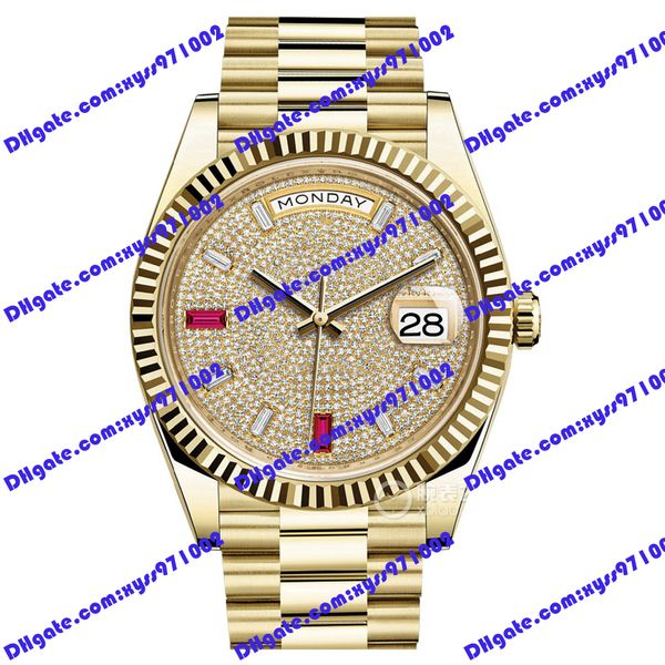 Relógio masculino de alta qualidade 2813 Máquinas automáticas 228238 RESPOSTA 40mm Diamante completo Dial