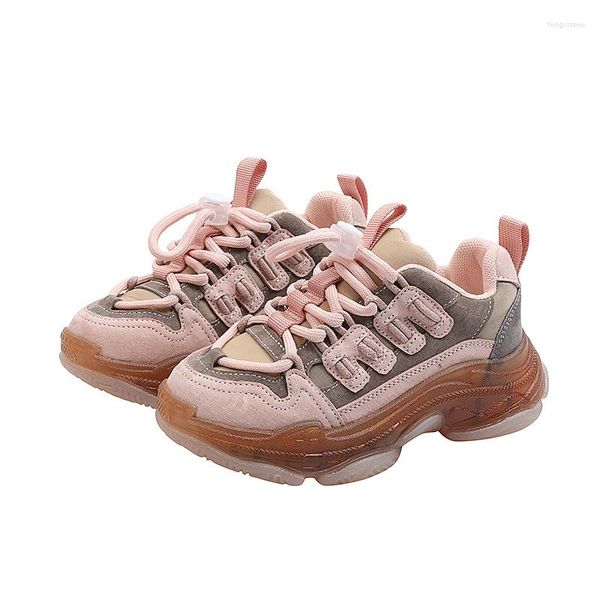 Sapatos atléticos 2022 meninos meninas Lace-up Treinadores vintage para crianças pequenas crianças esportes escolares calçam a moda moda retro tênis robustos