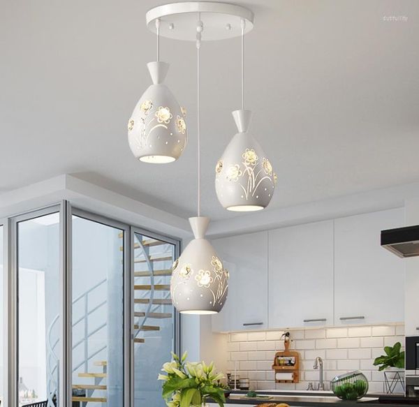 Lâmpadas pendentes Luzes de iluminação de cozinha ajustável rústico com luminária de cristal Luz industrial pendurada