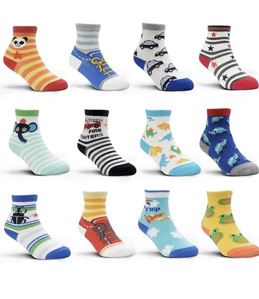 Kindersocken, 12 Paar, Lot, frühe Kindheit, Baumwolle, für den Boden, für Jungen, Gril, Kind, kurz, rutschfest, 1–5 Jahre, 221203