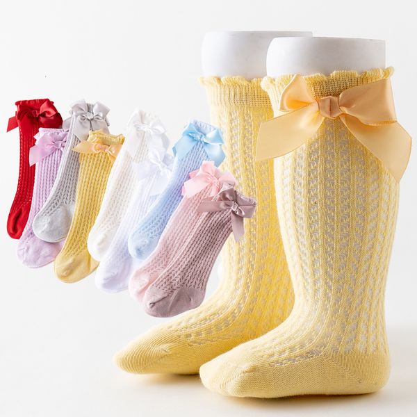 Tayt Tayt 10 Çift İlkbahar Yaz Şeker Renk Bebek Doğan Diz Kapağı Uzun Yüksek Çoraplar Toddler için Teş One Traging 221203