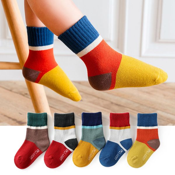 Çocuk Çoraplar 5Pair Lot Çocuklar S Sonbahar Kış Pamuk Kızlar Kısa Sox 1 12 Yaş Zemin Şanslı Çocuk Nefes Alabilir 221203