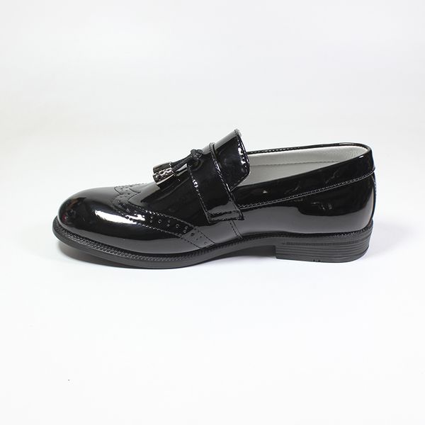 NK Sneakers Scarpe per bambini Bambini PU Pelle Nero Slip on Mocassini con nappe Vestito da ragazzo Scuola Festa di nozze Tendenza Oxford 221205 GG