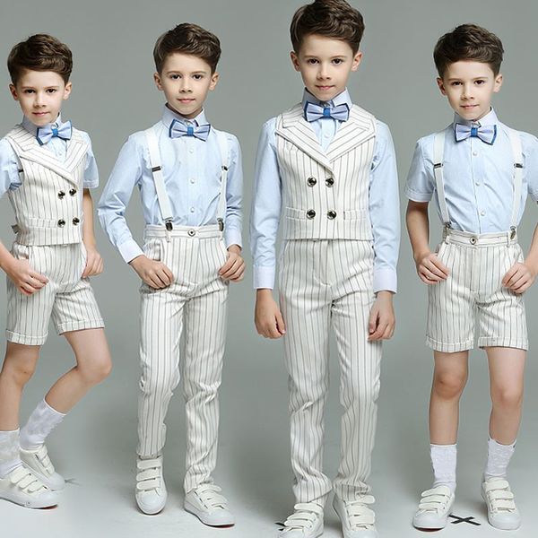 Suits Spring Flowers Boys Resmi Düğün Takım Kampüs Öğrenci Elbise Beyefendi Çocuk Tören Kostümleri Okul Üniforması Gömlek 221205