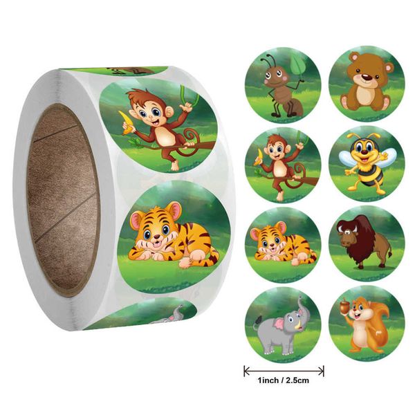 PCs Zoo Animals Cartoon Adesivos para crianças Classic Toys Stick School Professor Designs de recompensa Pattern Tiger