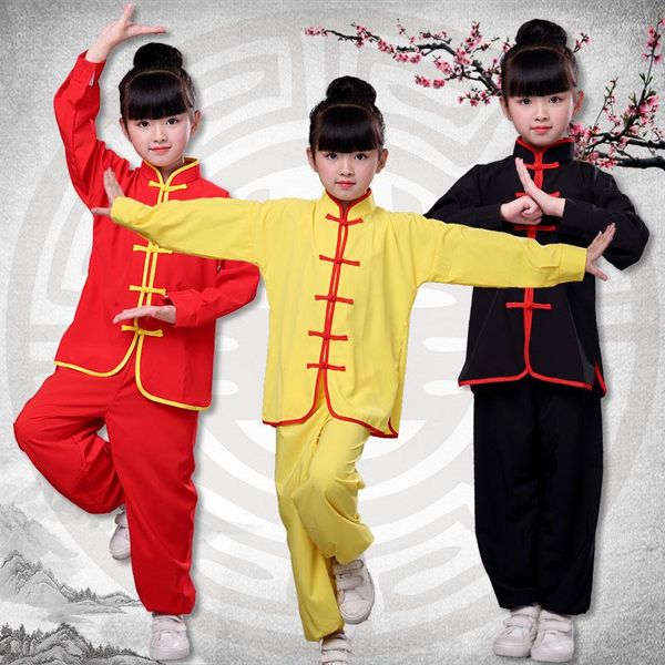 Сценическая ношение девочек китайский костюм для Kid China Tai Chi традиционный вашу униформный костюм девочки мальчик кунгфу набор