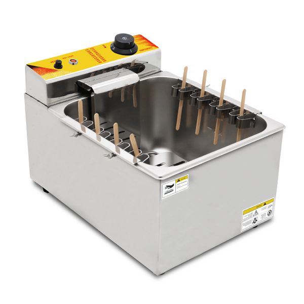 Equipamento de processamento de alimentos 2022 Comercial Electric 12L Capacidade de queijo Hot Sticks de cachorro -quente el￩trico M￡quinas de lanches de milho profundo