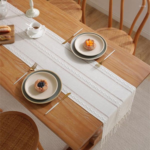 Tovaglia 1PC Runner Corridori rustici fatti a mano vuoti con tavoli in nappa per la decorazione di pranzi di festa