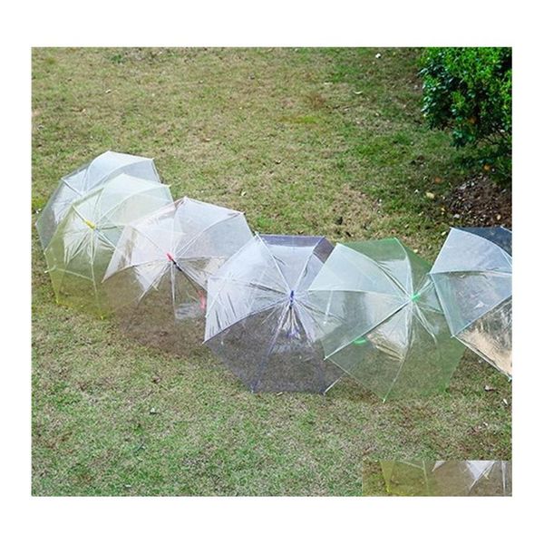 Guarda -chuvas transparentes chuva de chuva pvc cúpula bubble som somba longa maçaneta reta t0484 613 r2 entrega de gota home garde dhrlg