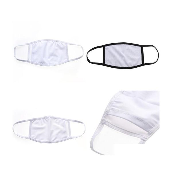 Maschere di design in stock Blanks Sublimation Face Mask Adts Bambini con tasca per filtro possono mettere Pm2.5 Guarnizione Prevenzione della polvere per fai da te Trans Dhwsy
