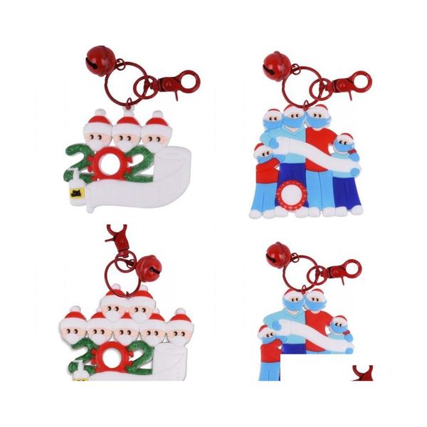 Рождественские украшения Семейные рождественские украшения елки Красный колокол Ключ Пакл Рука дезинфицирующее средство для рта маска для рождественского рождественского сериала Dhtks