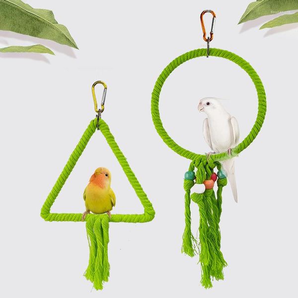 Altre forniture per uccelli Giocattoli per animali Anelli per altalene per pappagalli Accessori per gabbie per giocattoli Decorazioni Corda di cotone colorato