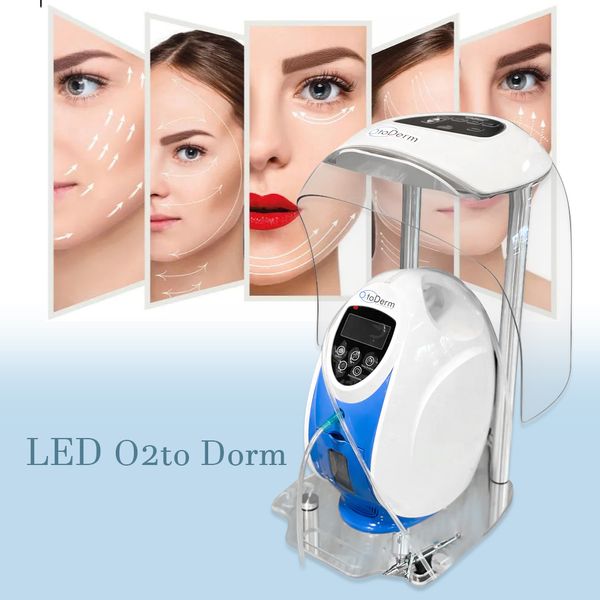 Corea 7 Colori LED O2toderm Ossigenoterapia Facciale Pistola A Spruzzo LED Cupola Maschera Cura Del Viso Anti-invecchiamento Ringiovanimento Della Pelle Macchina