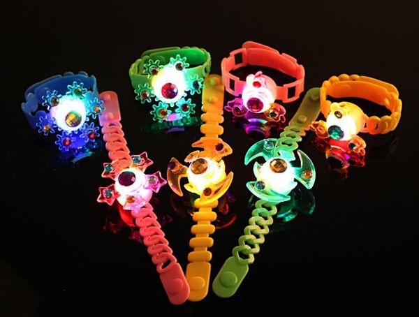 Led Spinner Armband Led Rave Spielzeug Kinder Erwachsene Glow Flash Kristall Armband Einstellbar Halloween Weihnachten Geburtstag Jagd Schatz Geschenk Verschiedene Farben