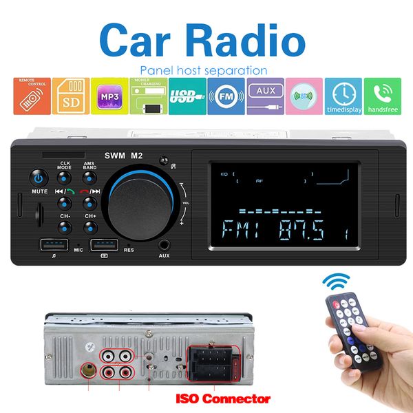 12V 1 DIN 60W Araba MP3 Çalar FM Radios TF USB Stereo Bluetooth Uzaktan Kumanda Telefon Şarj Cihazı Sesli Radyo Modülü Multimedya